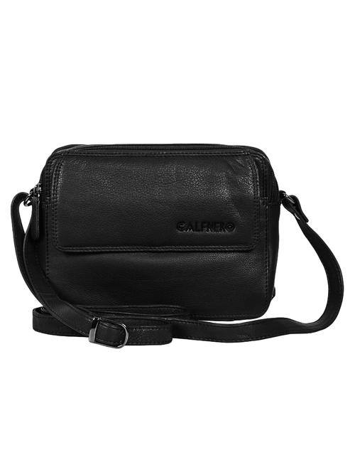black solid regular sling bag - 16526399 -  Standard Image - 0