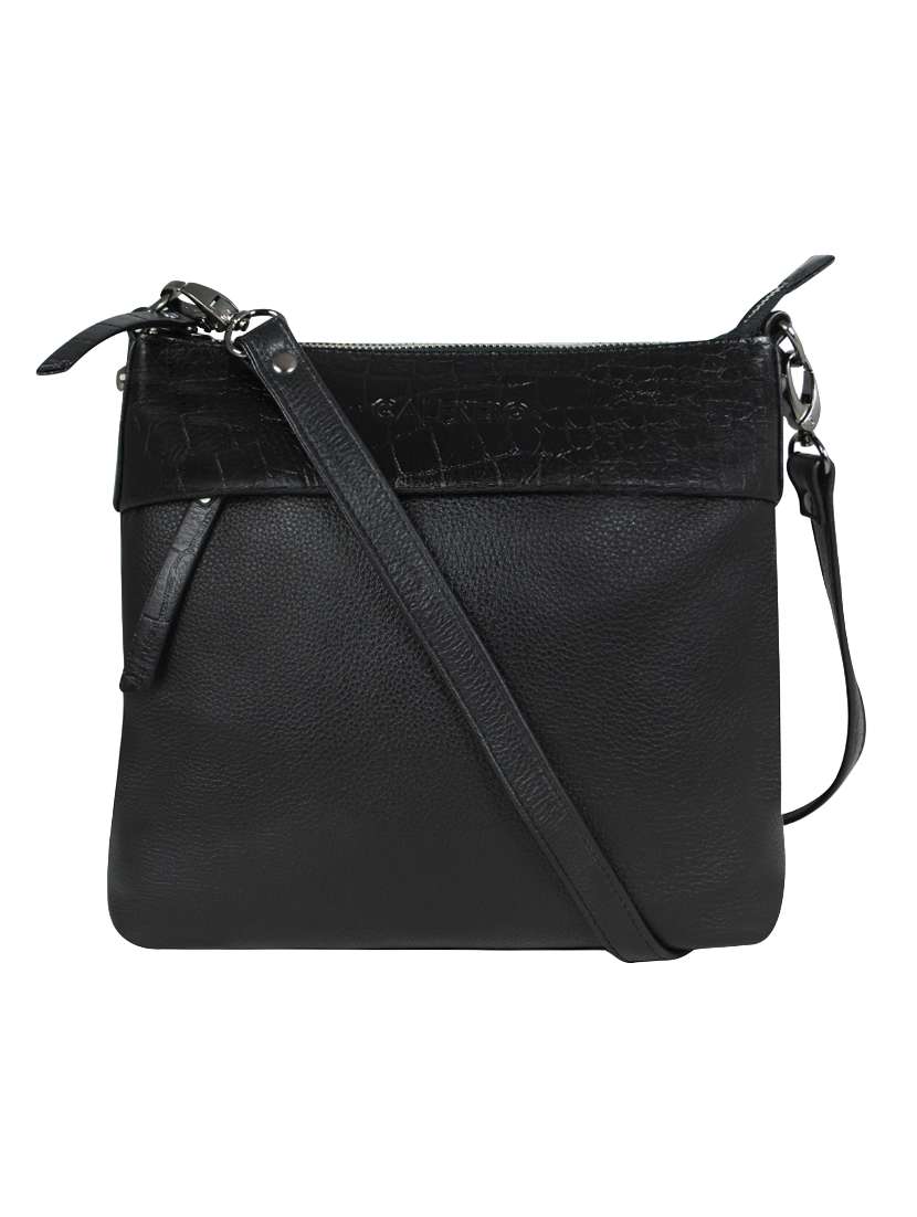black solid regular sling bag