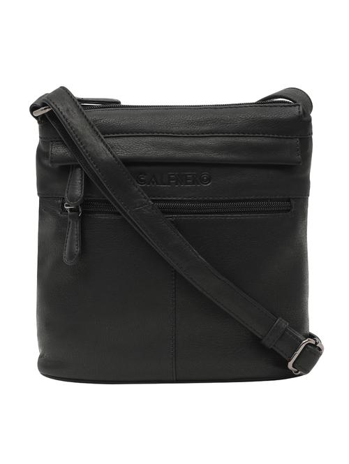 black solid regular sling bag - 16526444 - Standard Image - 0