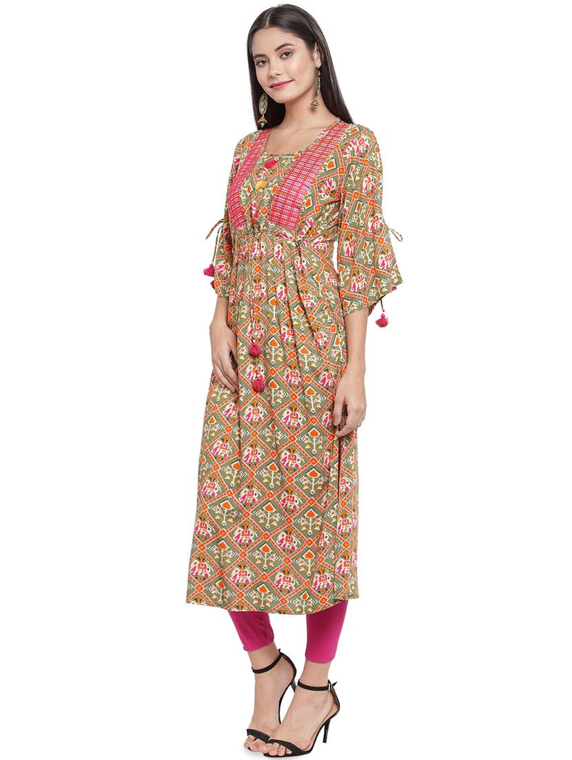 printed straight kurta - 16526530 - Standard Image - 1