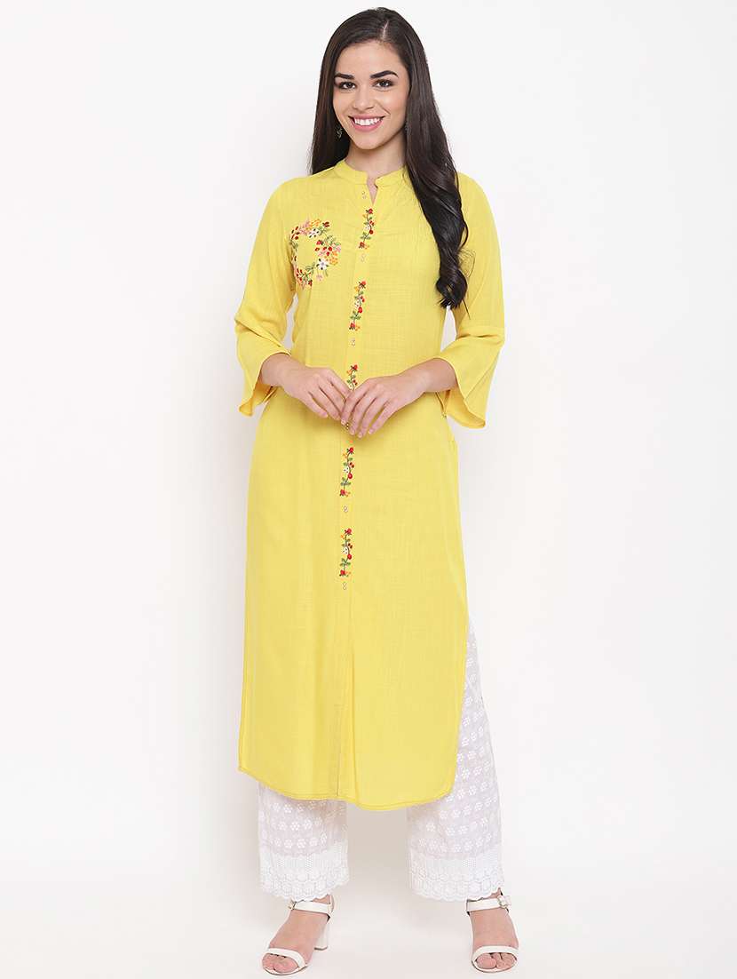 solid straight kurta