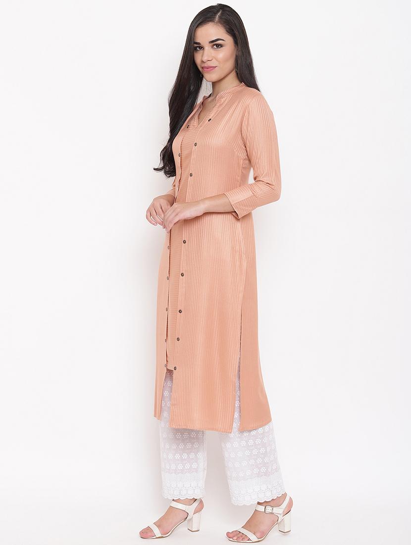 stripes straight kurta - 16526943 -  Standard Image - 1