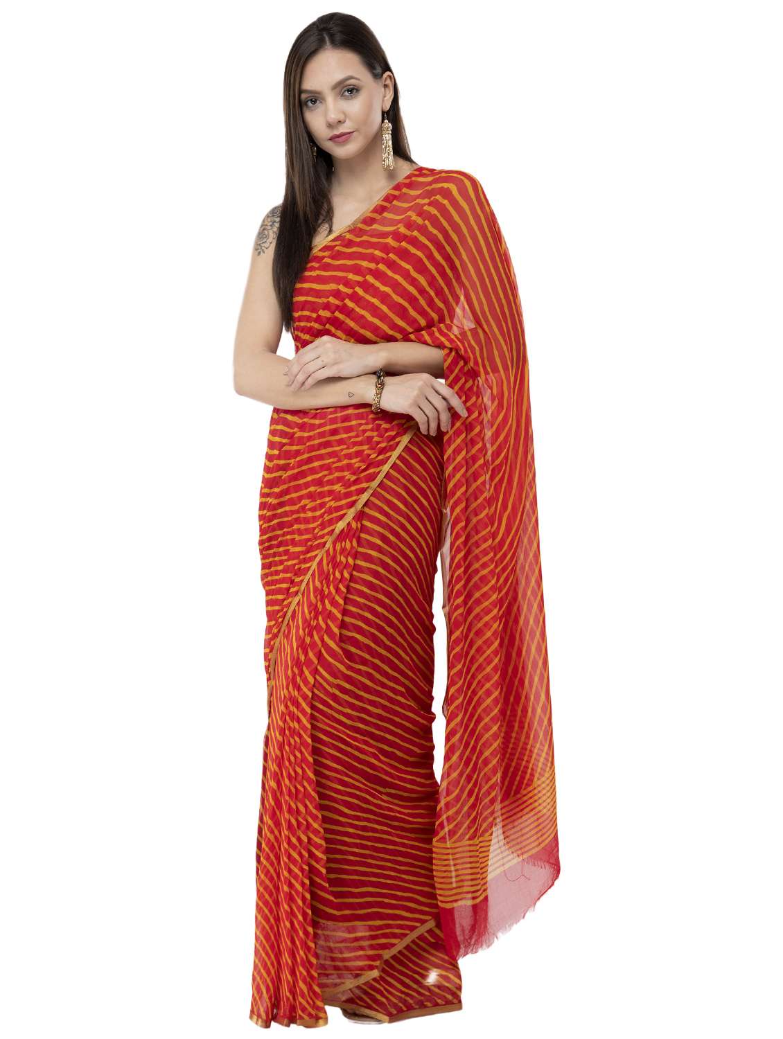 leheriya printed saree with blouse