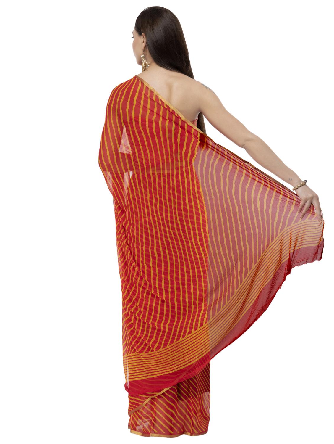 leheriya printed saree with blouse - 16527268 - Standard Image - 1