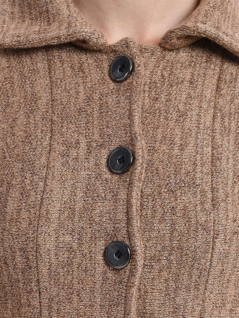 shirt collar pocket detail cardigan - 16528722 - Standard Image - 4