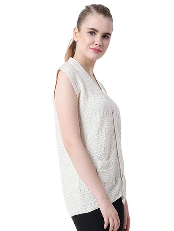 pocket detail sleeveless cardigan - 16528724 - Standard Image - 1