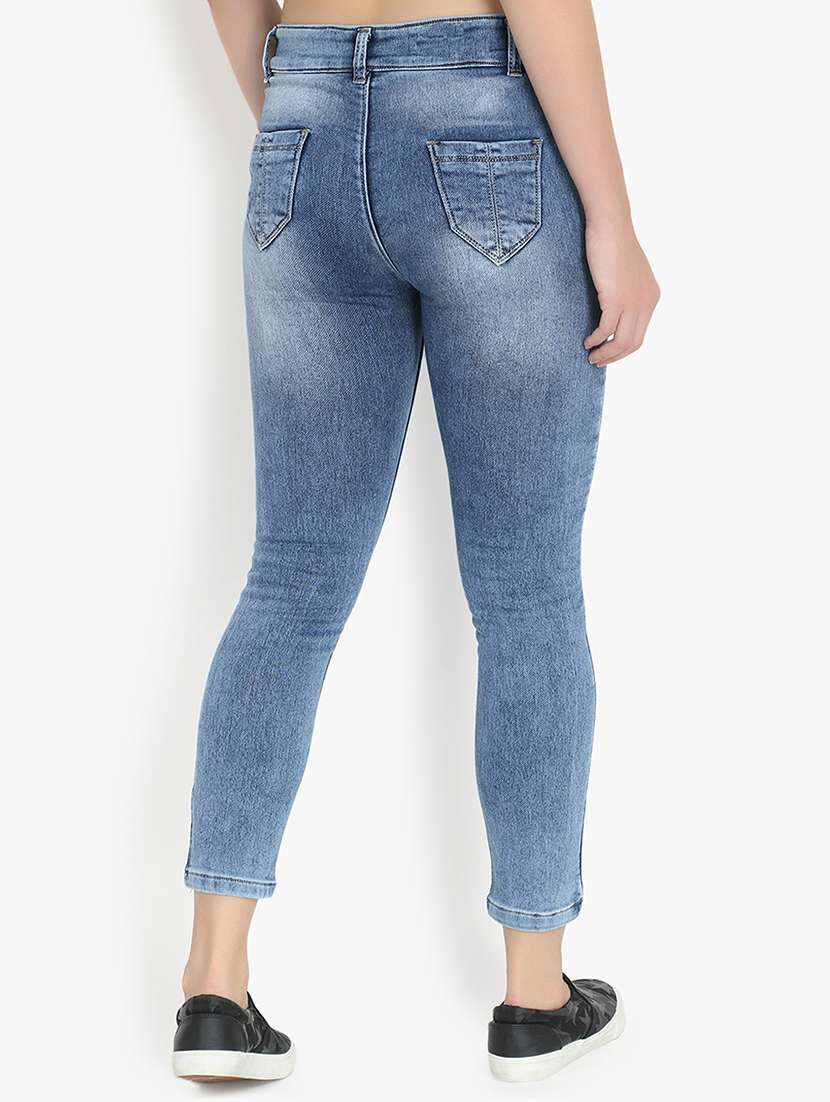 button detail stone washed jeans - 16529563 - Standard Image - 1