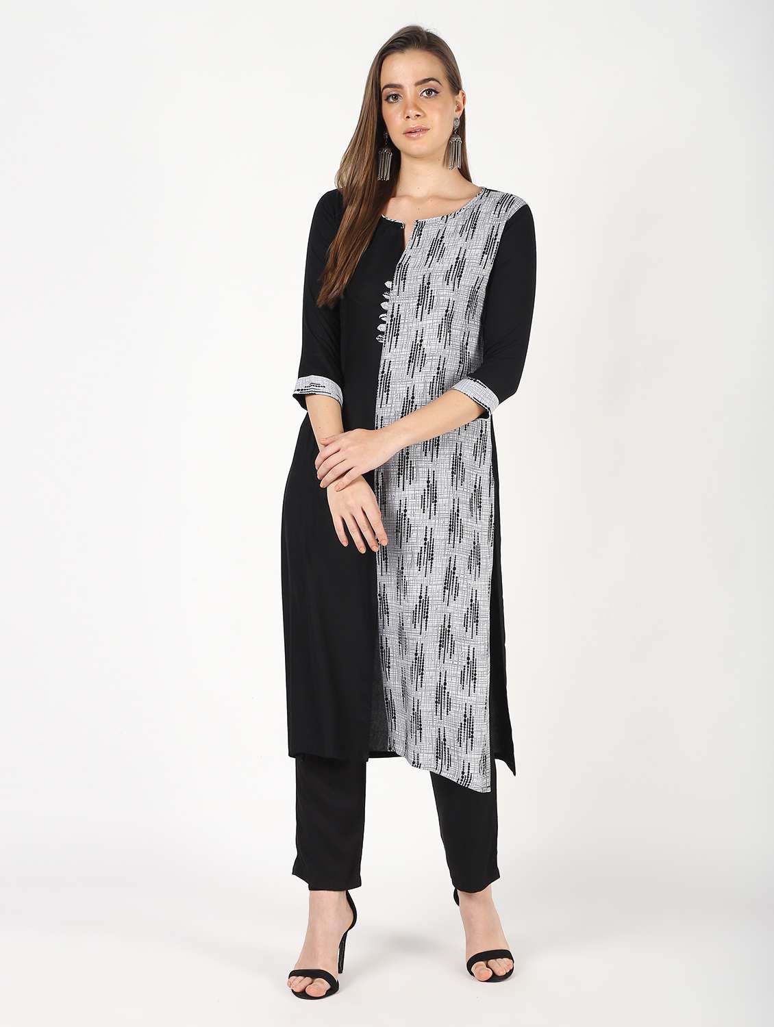 printed straight kurta