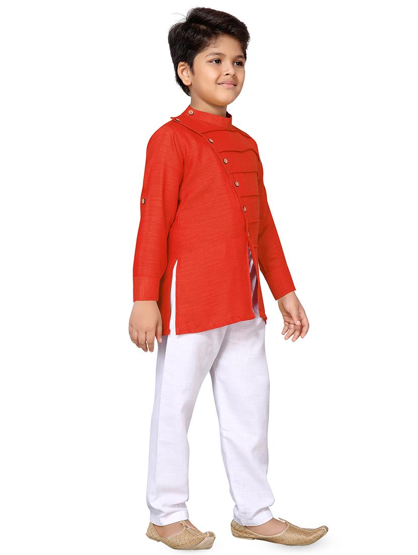 orange cotton kurta pyjama set - 16530659 -  Standard Image - 1