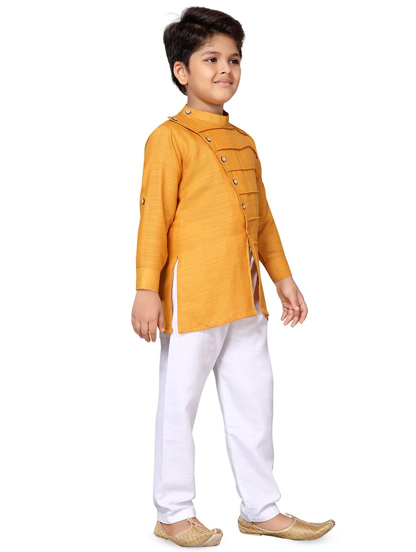 yellow cotton kurta pyjama set - 16530661 -  Standard Image - 1