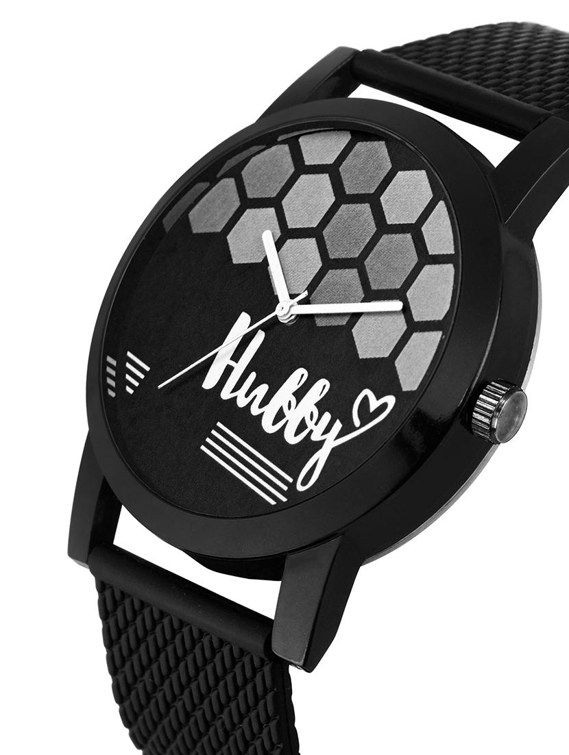 lorenz"hubby" black analog watch for boys | watch for men : mk-2081w - 16530802 - Standard Image - 1