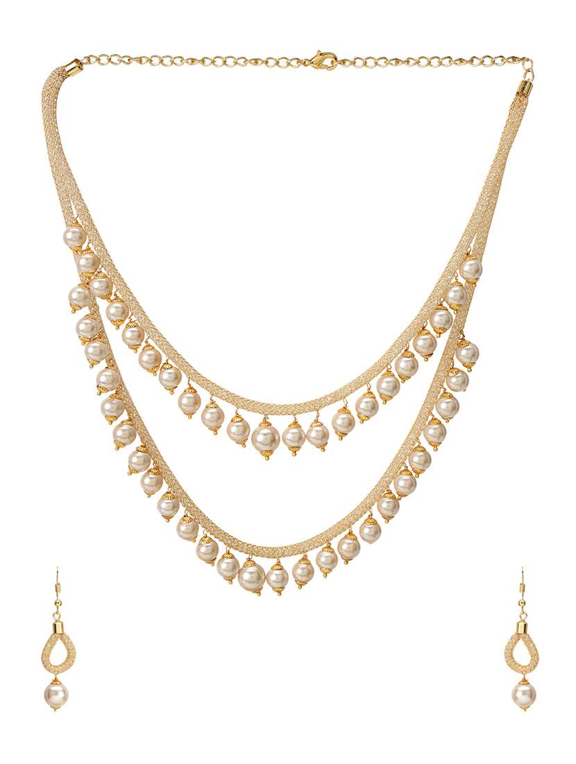 gold tone  necklaces and earring