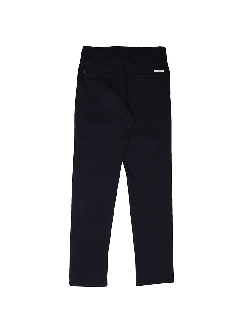 blue cotton blend casual trouser - 16533296 - Standard Image - 1