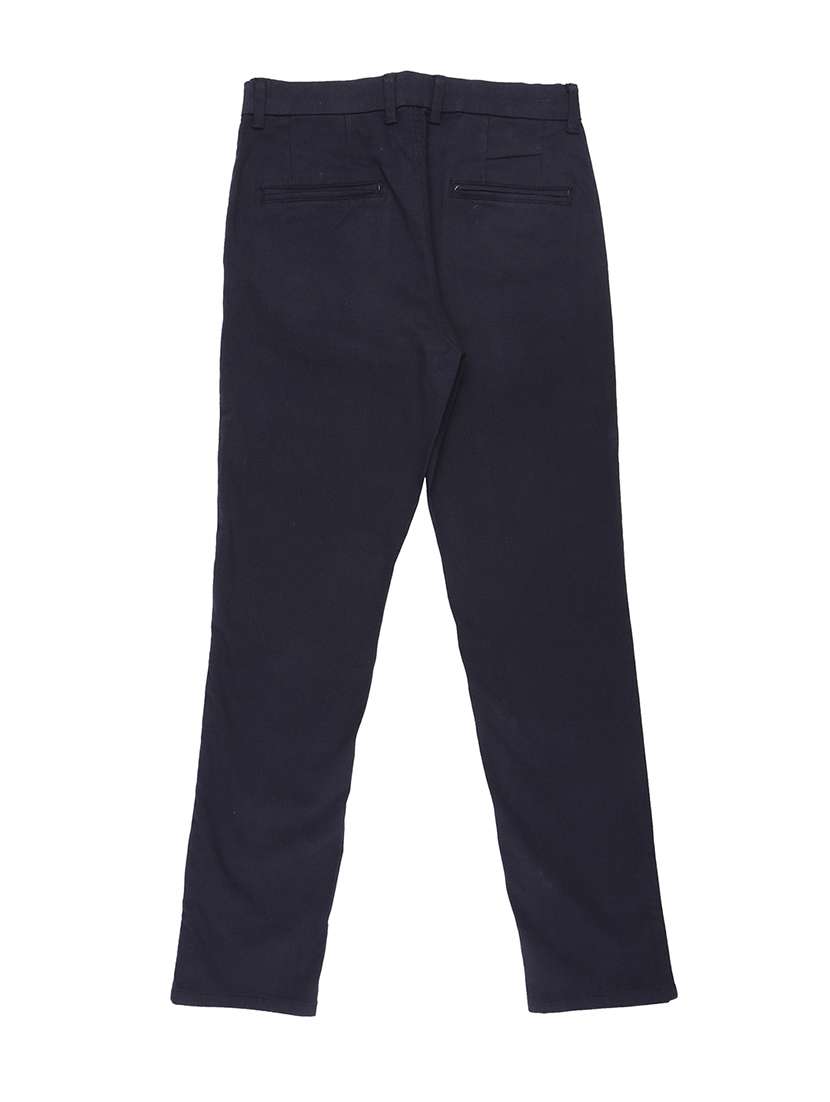blue cotton blend casual trouser - 16533304 - Standard Image - 1