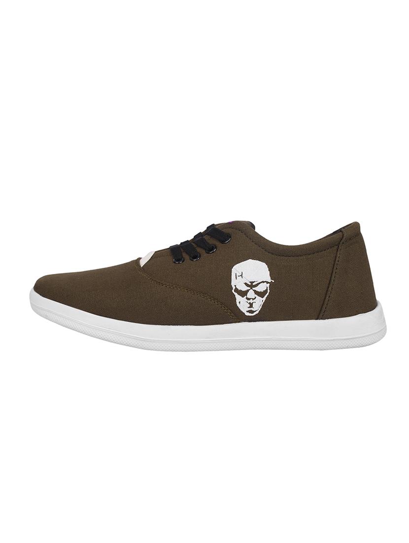 kzaara green canvas lace up sneakers - 16533726 - Standard Image - 1