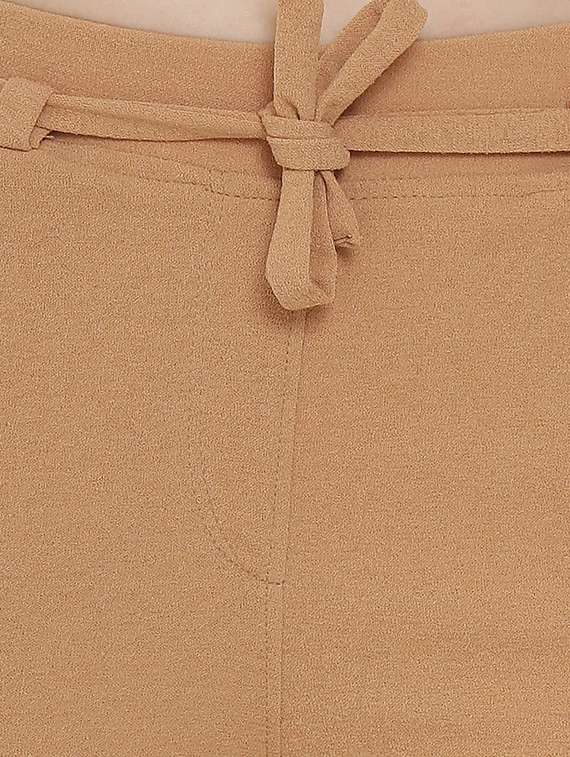 Contrast Taped Tie Up Waist Trouser