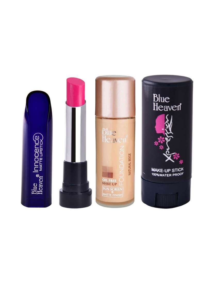 blue heaven concealer,foundation &  lispstick combos