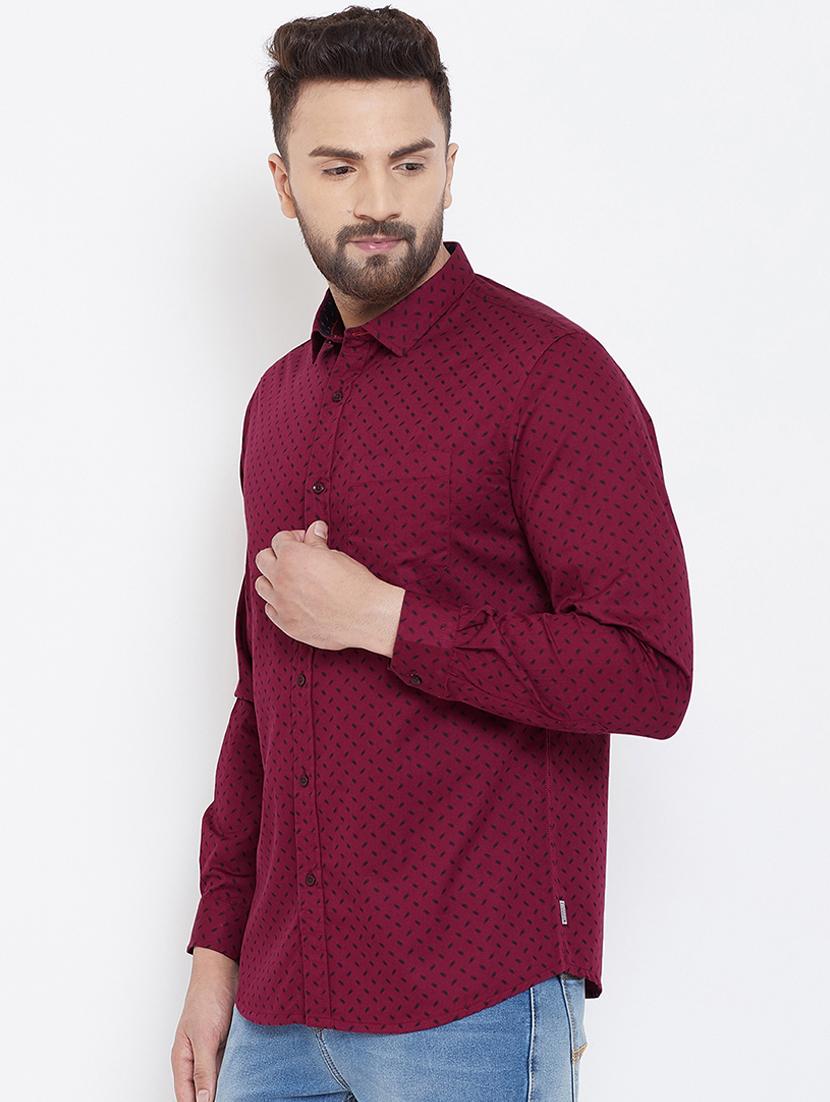 red printed casual shirt - 16539721 - Standard Image - 1
