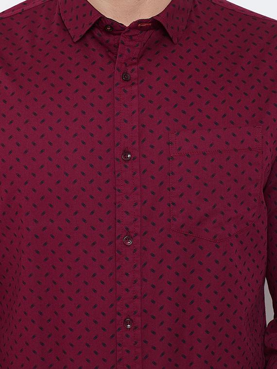 red printed casual shirt - 16539721 - Standard Image - 4