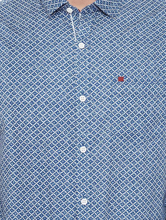 blue cotton casual shirt - 16539724 - Standard Image - 4