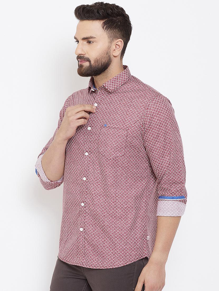 red cotton casual shirt - 16539726 - Standard Image - 1