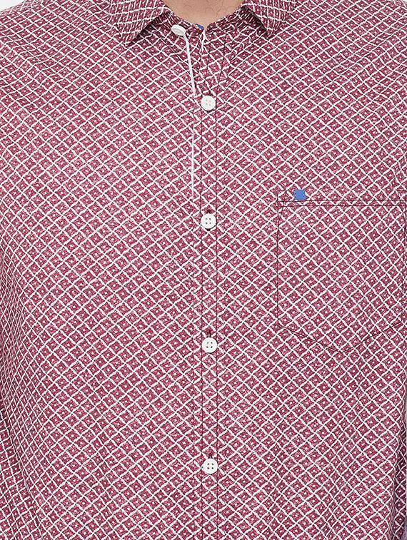 red cotton casual shirt - 16539726 - Standard Image - 4
