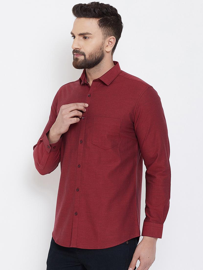 red solid casual shirt - 16539730 -  Standard Image - 1