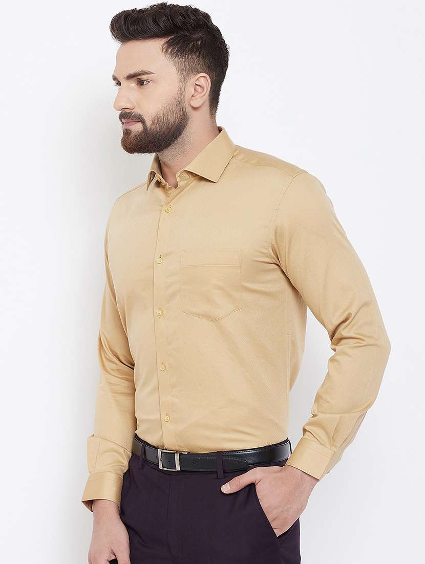 gold solid formal shirt - 16539738 -  Standard Image - 1