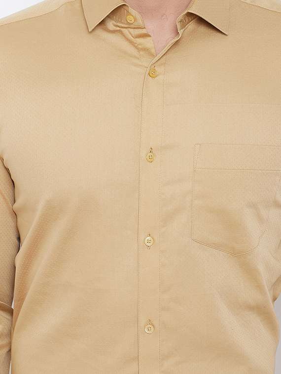 gold solid formal shirt - 16539738 - Standard Image - 4