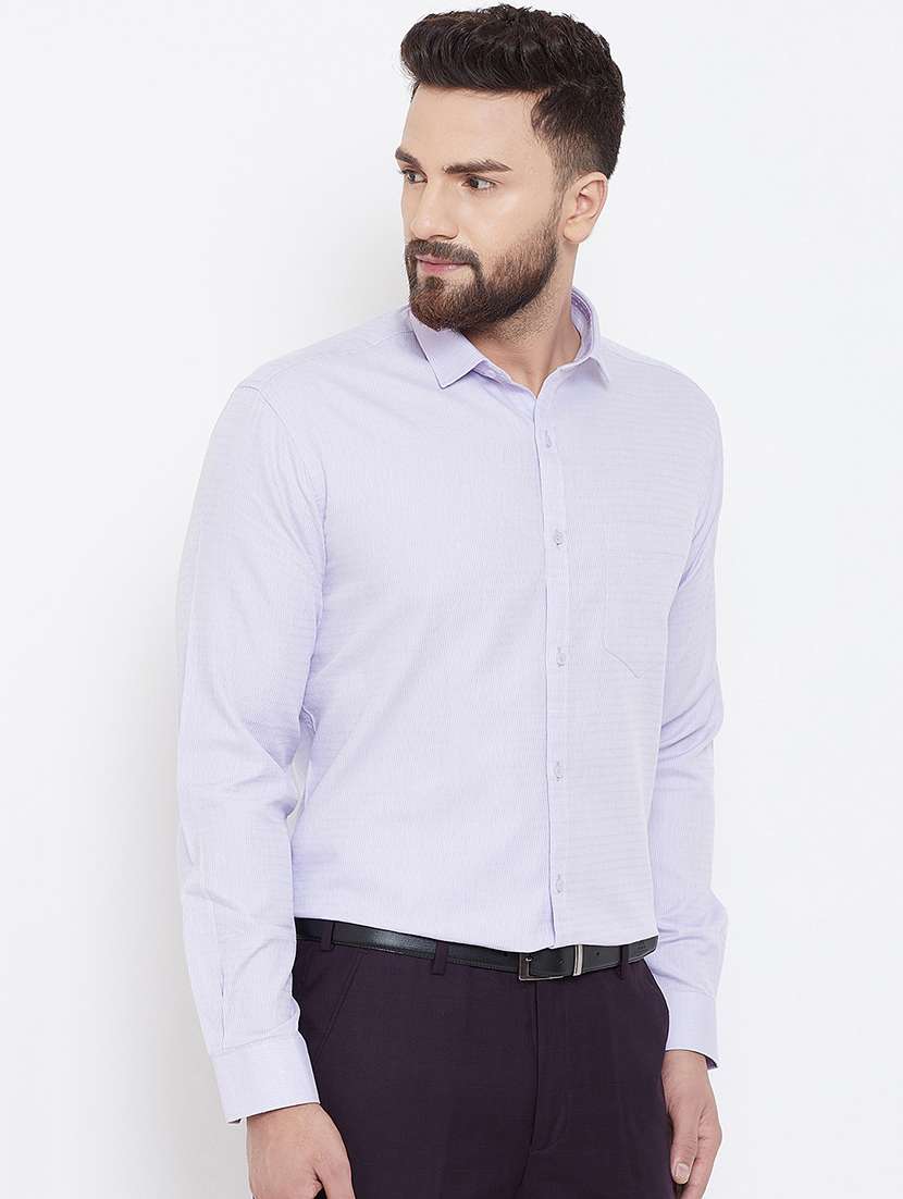 purple self design formal shirt - 16539743 - Standard Image - 1