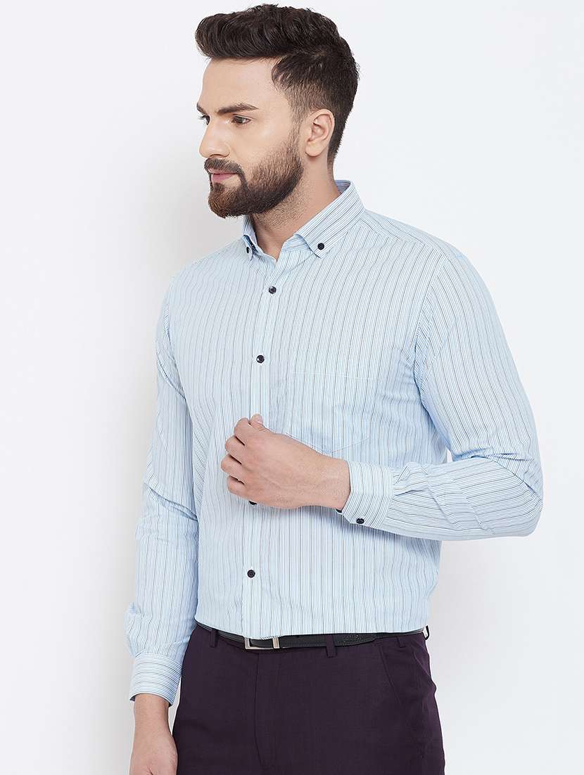 light blue striped formal shirt - 16539754 - Standard Image - 1