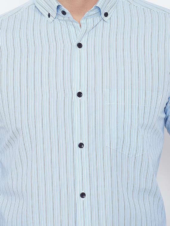 light blue striped formal shirt - 16539754 - Standard Image - 4