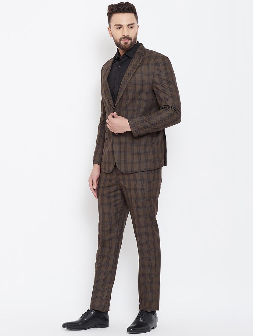 green polyester blend single breasted suit - 16539769 -  Standard Image - 1