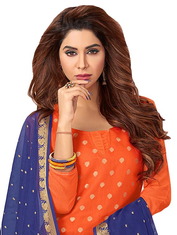 embellished churidaar unstitched suit - 16540863 -  Standard Image - 1