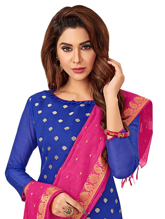 embellished churidaar unstitched suit - 16540865 - Standard Image - 1