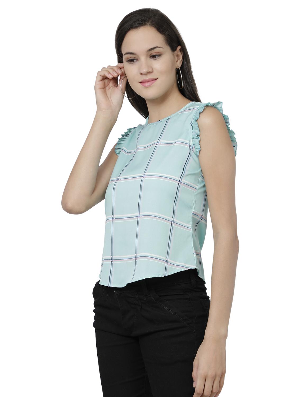 women's straight round neck top - 16541540 - Standard Image - 1