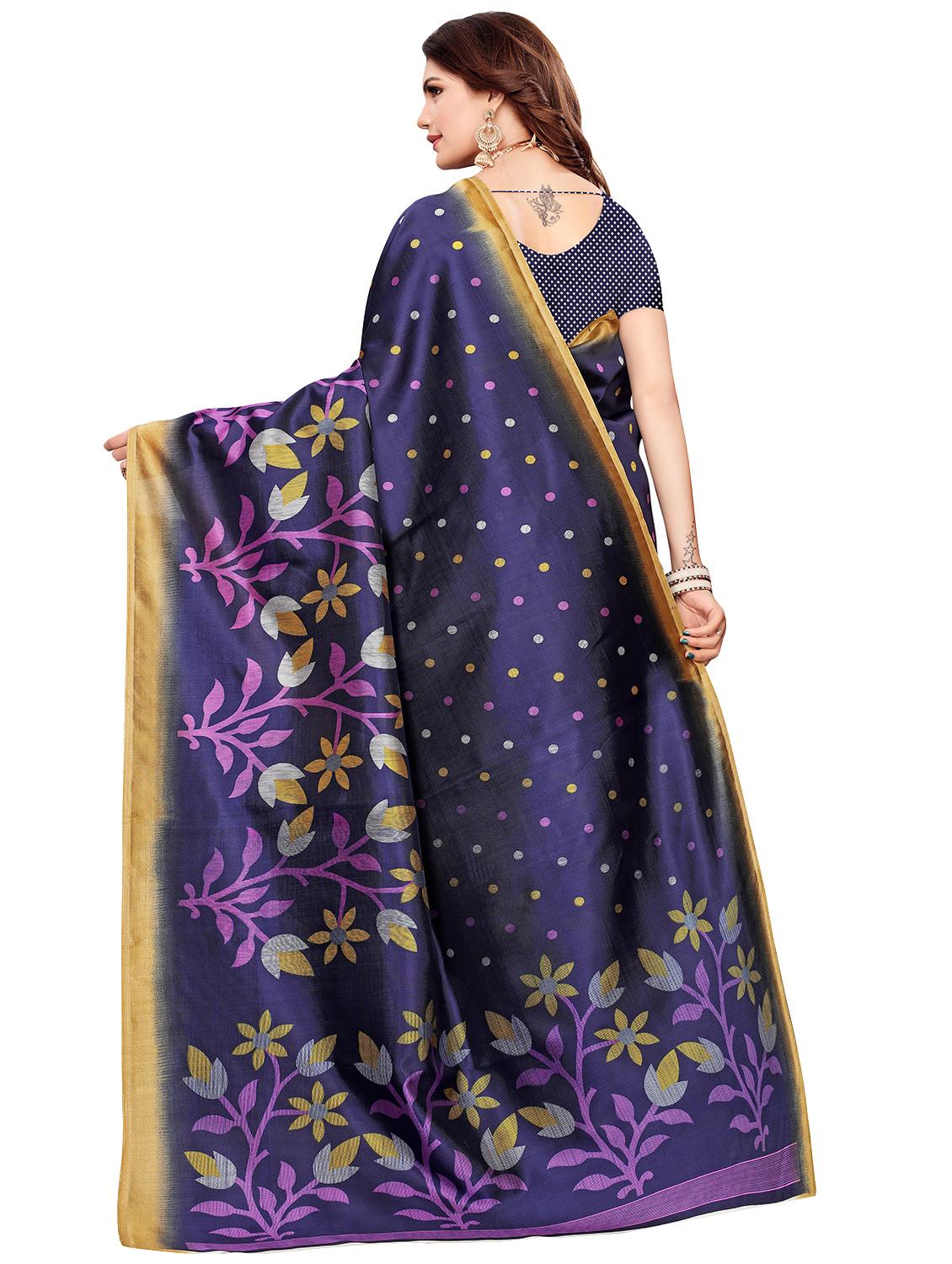 floral mysore silk saree with blouse - 16542784 - Standard Image - 1