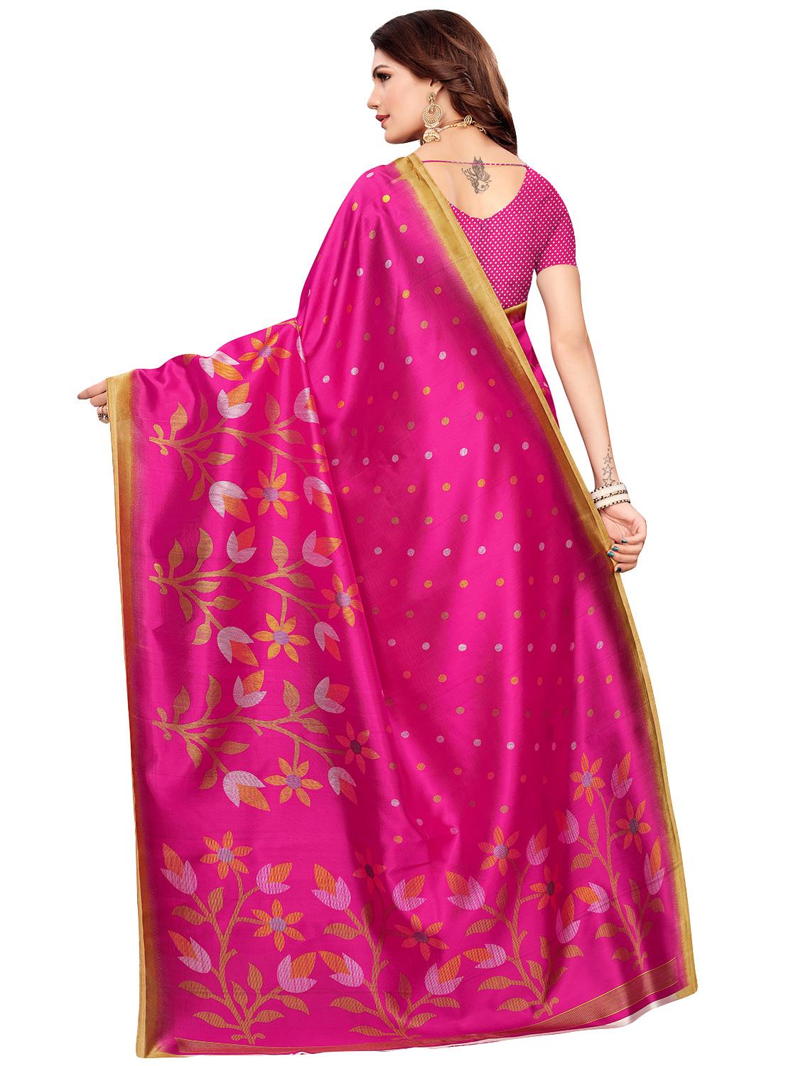 floral mysore silk saree with blouse - 16542785 - Standard Image - 1