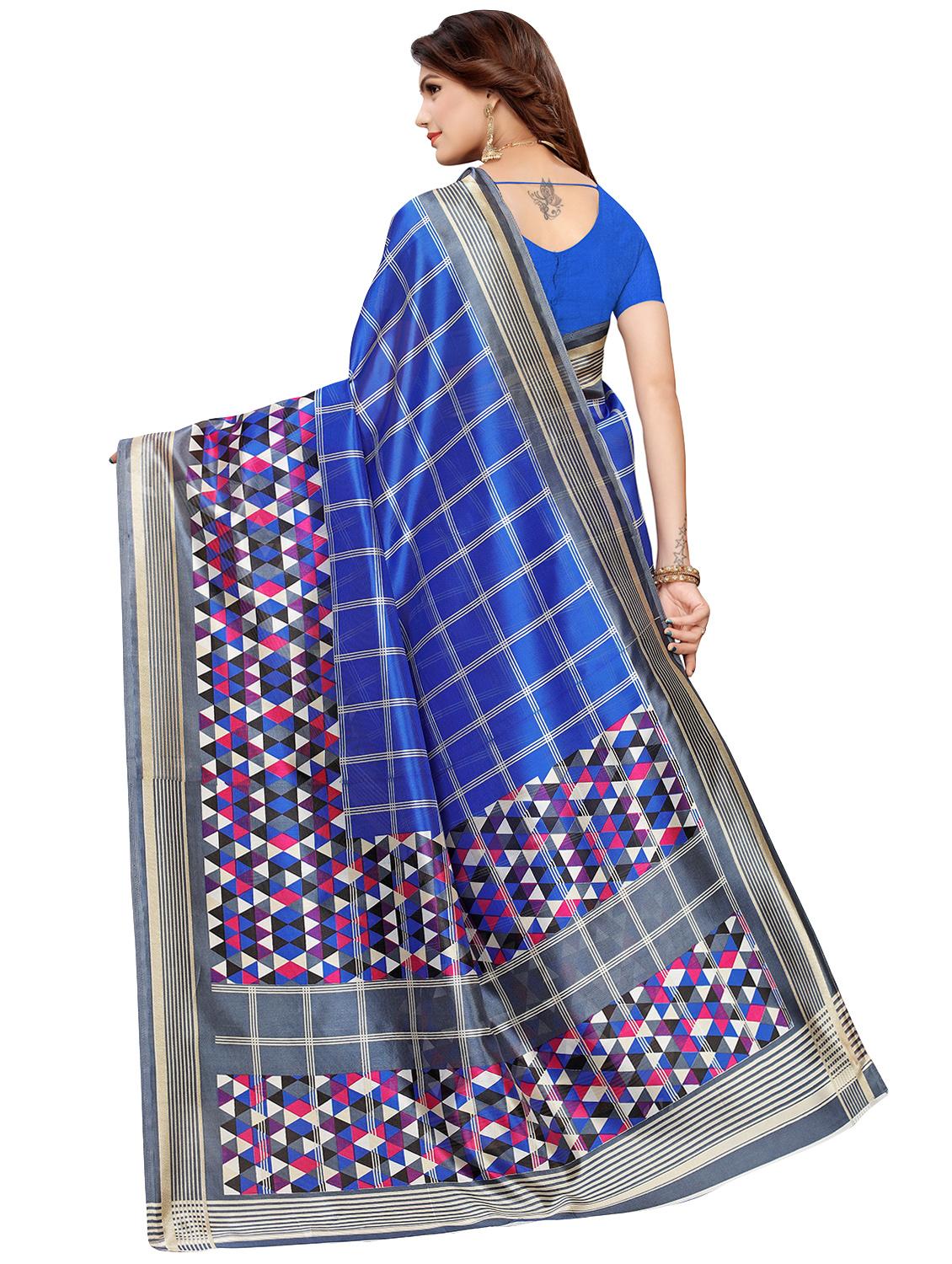 checkered mysore silk saree with blouse - 16542787 -  Standard Image - 1