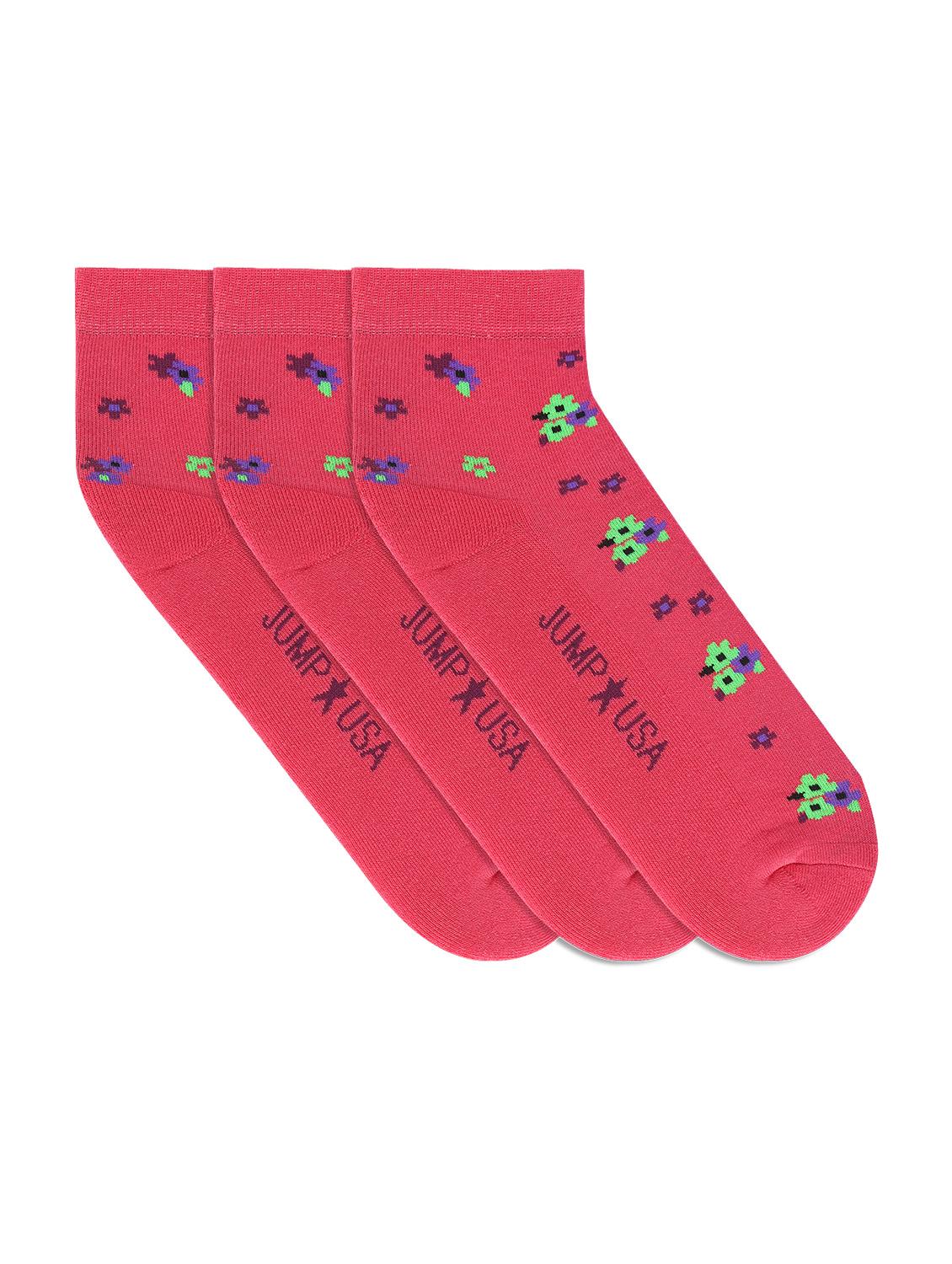 pack of 3 pink cotton ankle length sock - 16543281 - Standard Image - 1