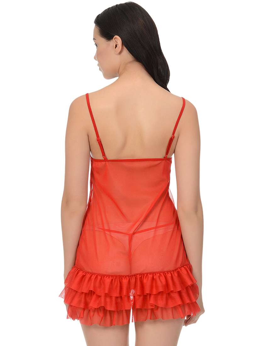 lace detail babydoll with shorts set - 16544527 - Standard Image - 4