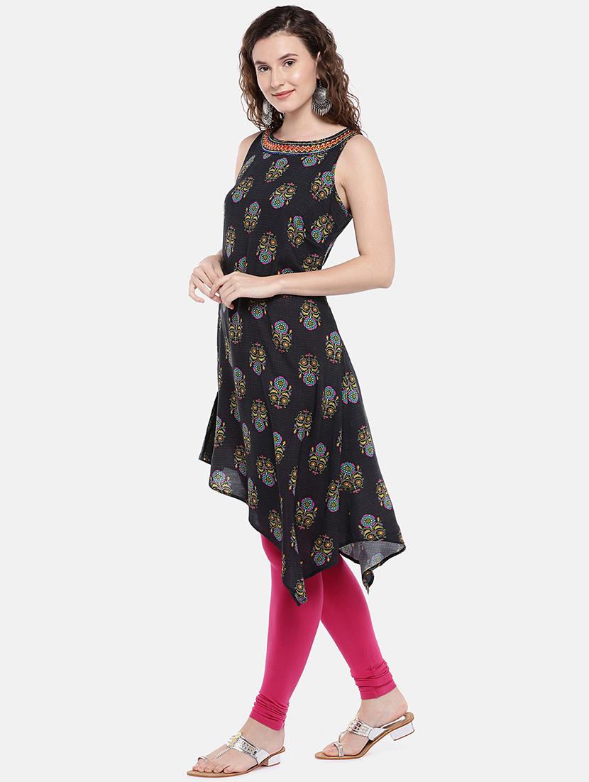 floral printed high-low a-line kurta - 16545056 - Standard Image - 1