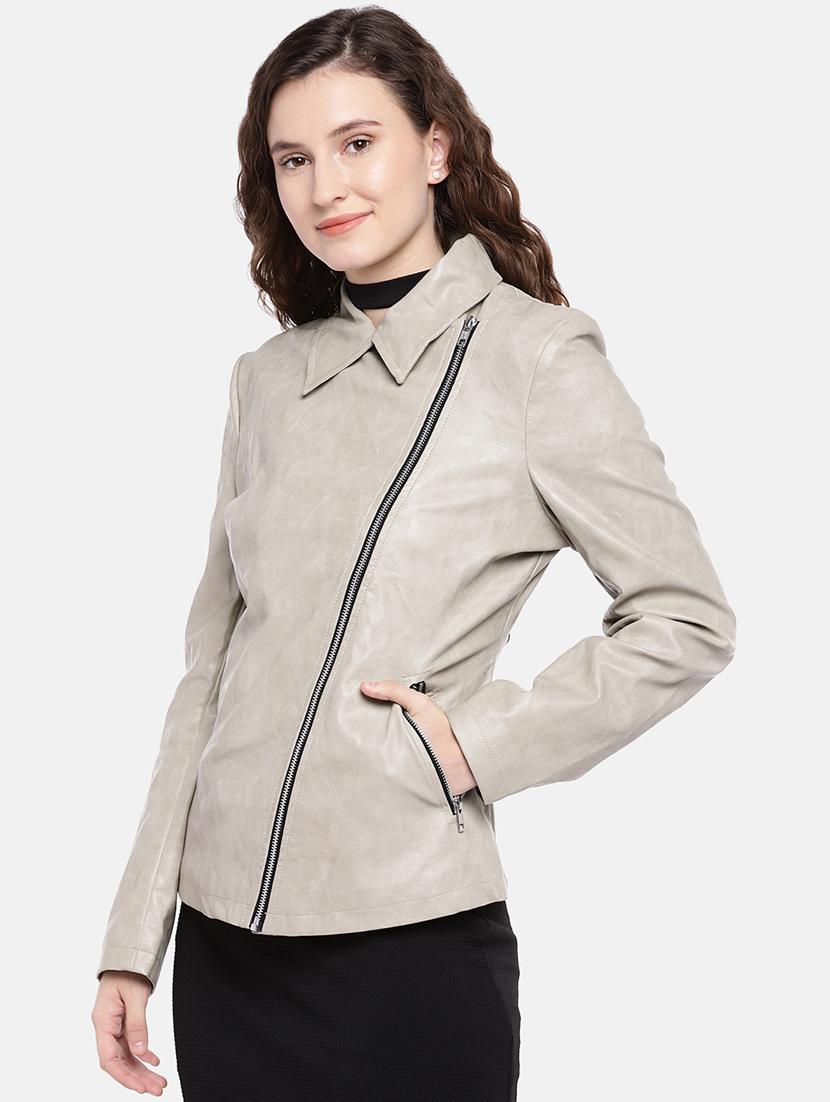 zipper detail asymmetric jacket - 16545151 - Standard Image - 1