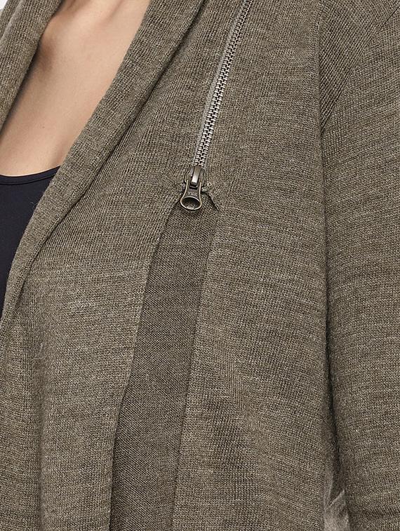 zipper detail long sleeved shrug - 16545166 - Standard Image - 4