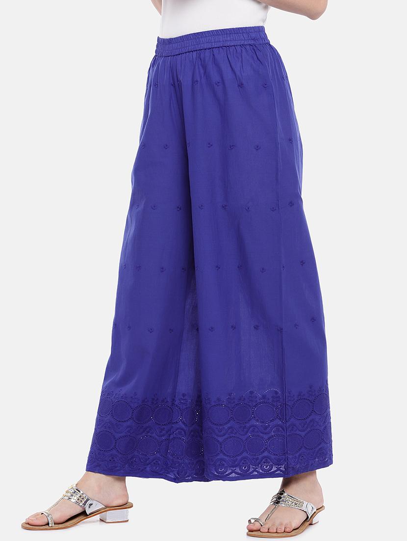 blue cotton palazzo - 16545389 - Standard Image - 1