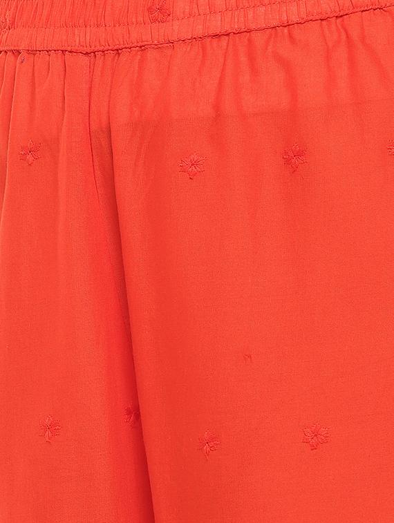 orange solid straight palazzo - 16545390 - Standard Image - 4