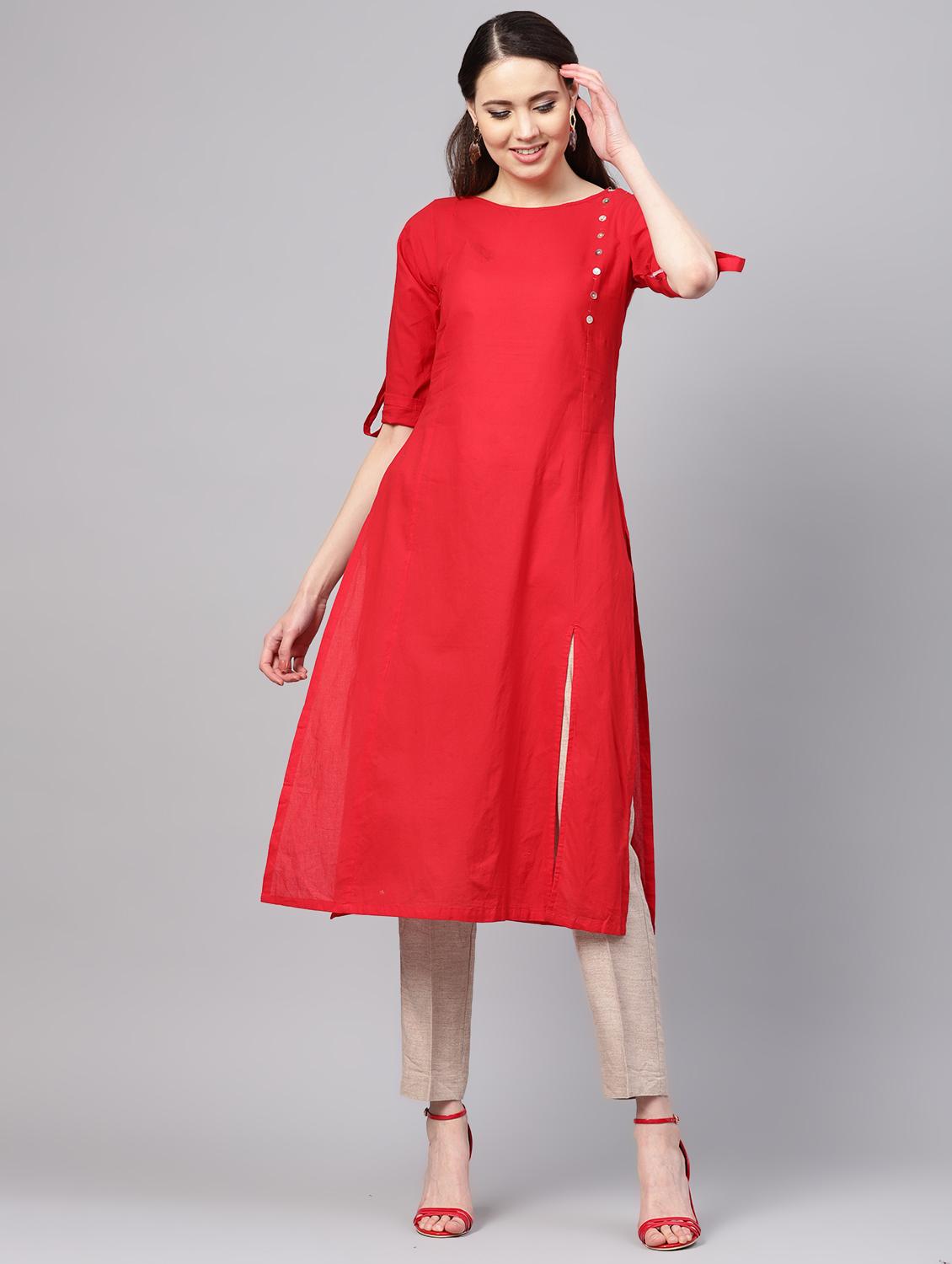 solid straight kurta