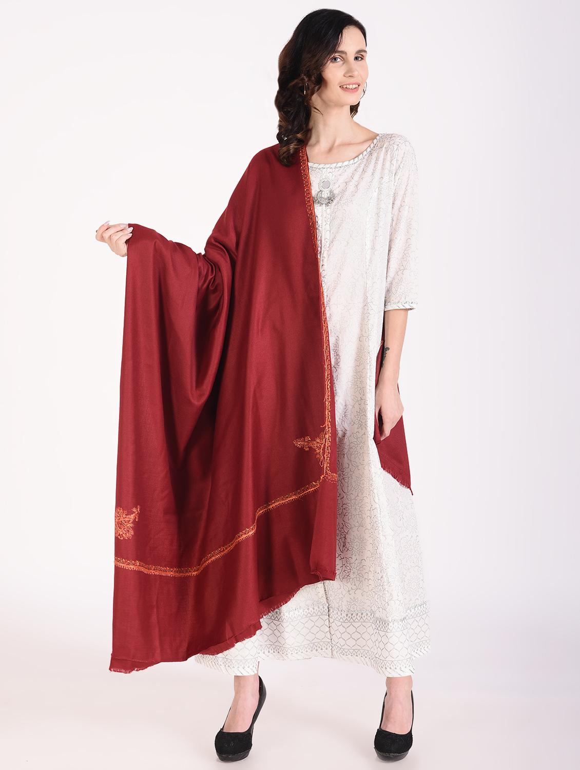 embroidered solid shawl - 16546991 - Zoom Image - 0