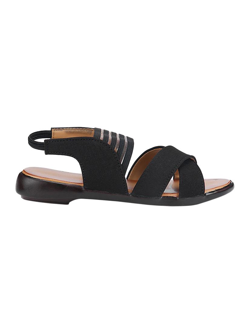 clouter hub black canvas back strap sandals - 16547347 -  Standard Image - 1