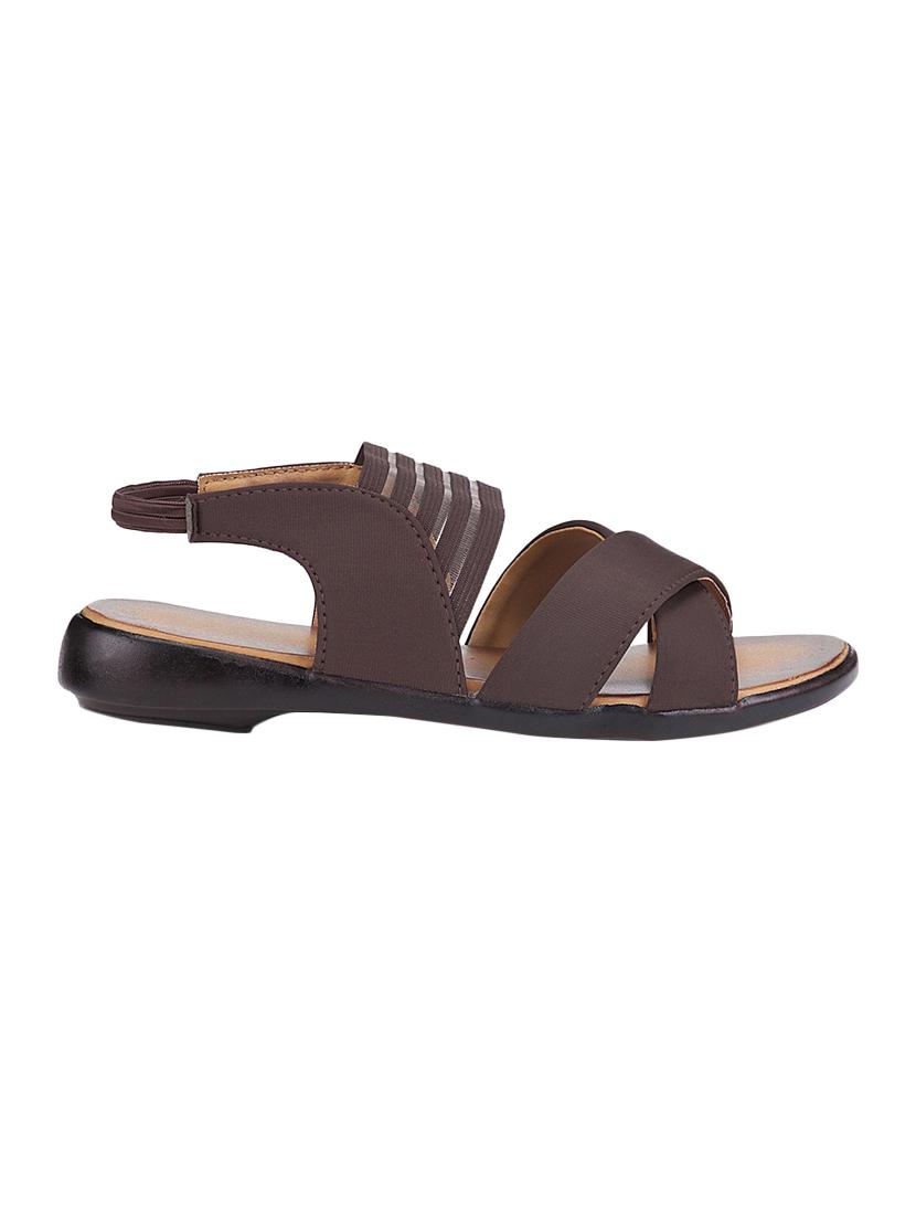 clouter hub brown fabric back strap sandals - 16547348 -  Standard Image - 1
